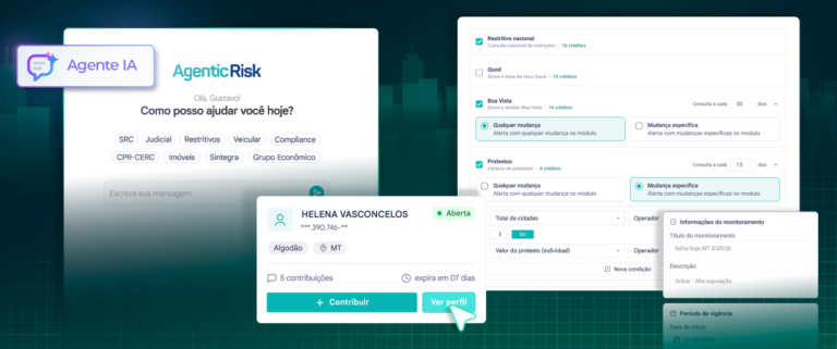 Novos módulos do AgRisk fazem parte da infraestrutura de decisão de crédito.